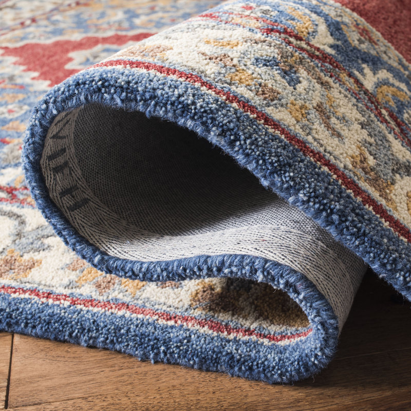 Antiquity Hand Tufted Wool/Cotton Oriental Rug in Blue, Rectangle 4' x 6'