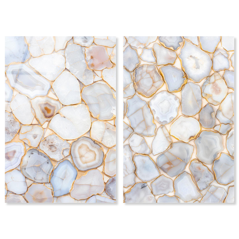 Luxe Harmony Gold Art 2 Panel Set Acrylic Print by , 15" H x 20" W