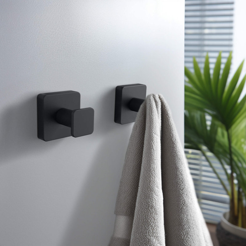 Blaze Wall Mounted Robe Hook, Matte Black