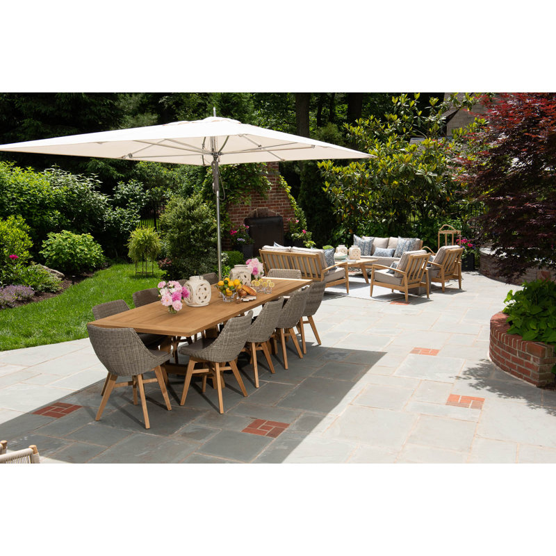 Lakewood Outdoor Teak Dining Table, 39" W x 118" L x 29" H, Natural
