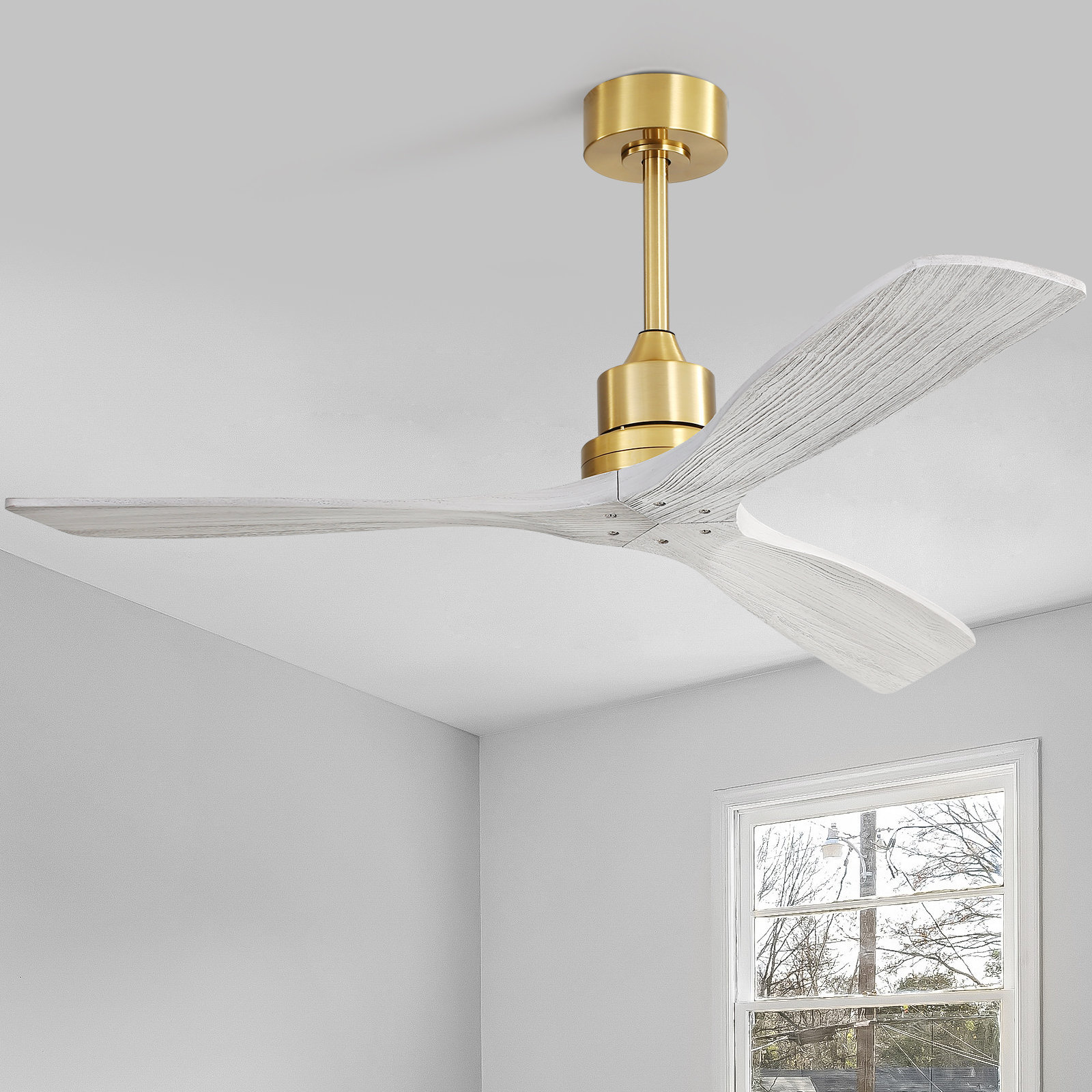 Nicola 52" Ceiling Fan, Gery/Gold