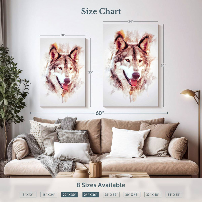 Brampt Wolf's Head, 36" H x 24" W