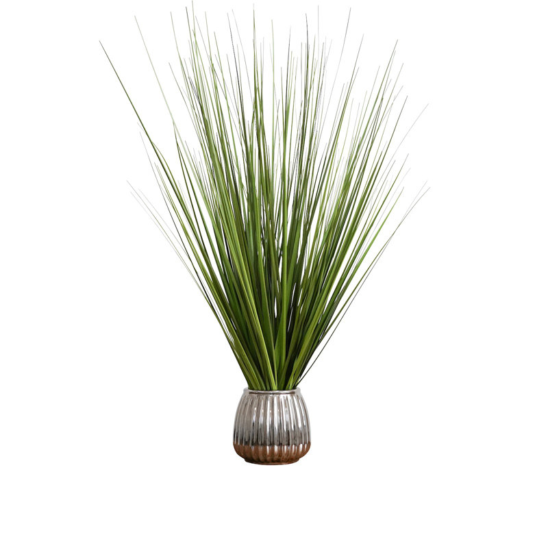 Herbe à feuillage artificiel 29 po en pot, Argent