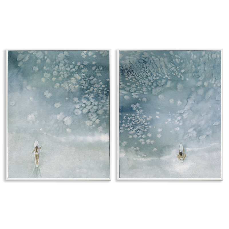 «Past The Break Surfers», ensemble de 2 giclées par Grace Popp, H 20 po x l 16 po
