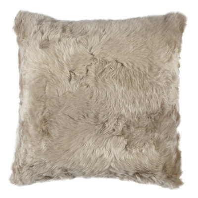 Fibre by Auskin Longwool Sheepskin Cushion Square 32" L Natural Wool Decorative Pillow