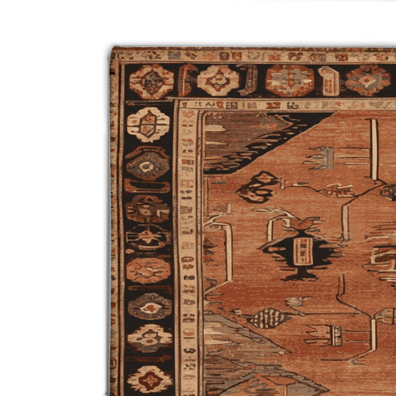 Tapis turc intérieur et extérieur brun, Rectangulaire 2 pi x 3 pi