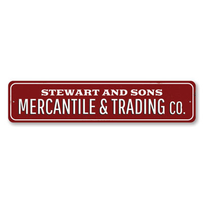 Enseigne en aluminium Mercantile & Trading Company