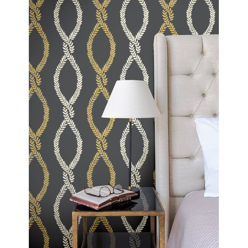 Laureate Black Vine Trellis Wallpaper