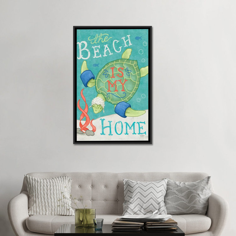 «Ocean Friends II» par Mary Urban, impression sur toile, H 48 po x l 32 po x P 1,5 po, Toile avec cadre noir, Pas de tapis