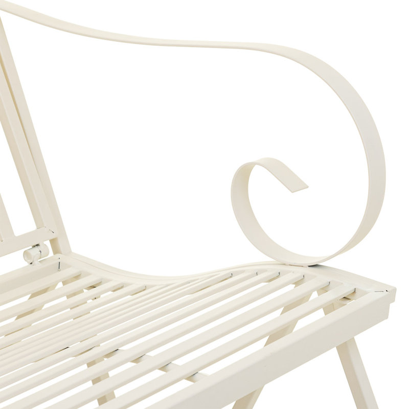 Ariauna Iron Outdoor Bench, White