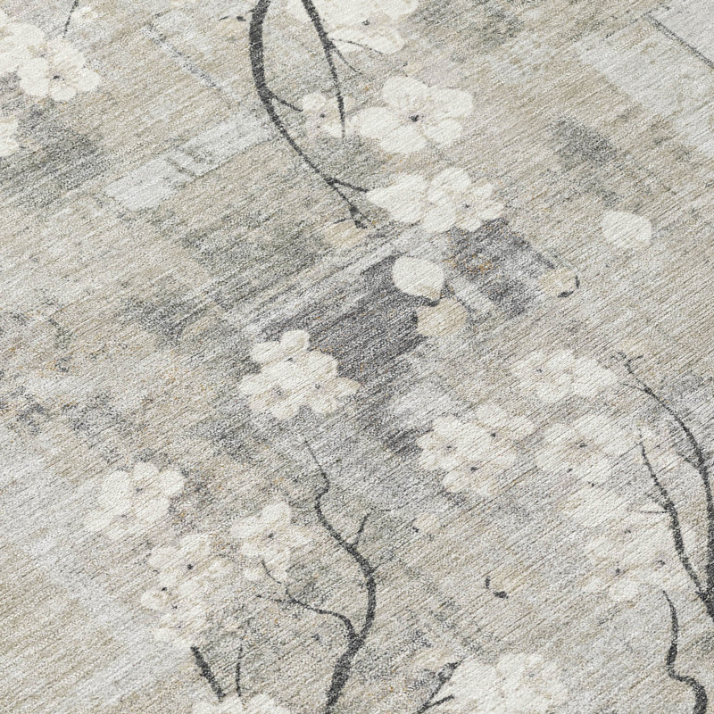 Machine Washable Indoor/Outdoor Boruta ACN2248 Floral Rug, Rectangle 9' x 12'