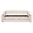 Twin Size Upholstered Daybed with Storage Armrests & USB Port, Space-Saving White Bed for Bedroom Furniture-1300450099