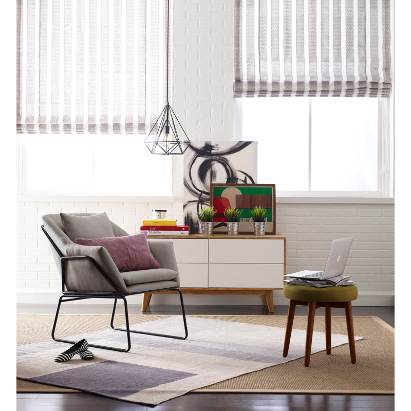 Adore Decor Odile 27''W Accent Chair with Padded Seat Cushion and Metal Leg Base,Gray, Gray