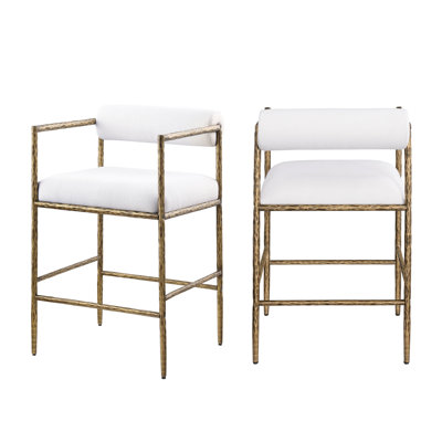 Laurentin 2 Pieces Brush Brass Forged Metal Legs Side Chairs