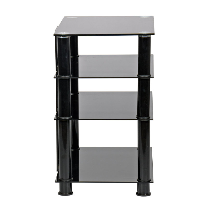 4 Shelf HiFi Rack, Black, Black