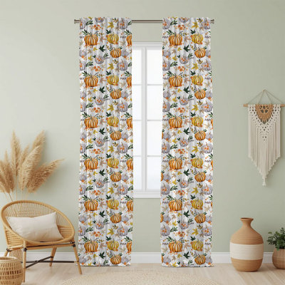 Semi Sheer Fruit Print Curtain Single Panel