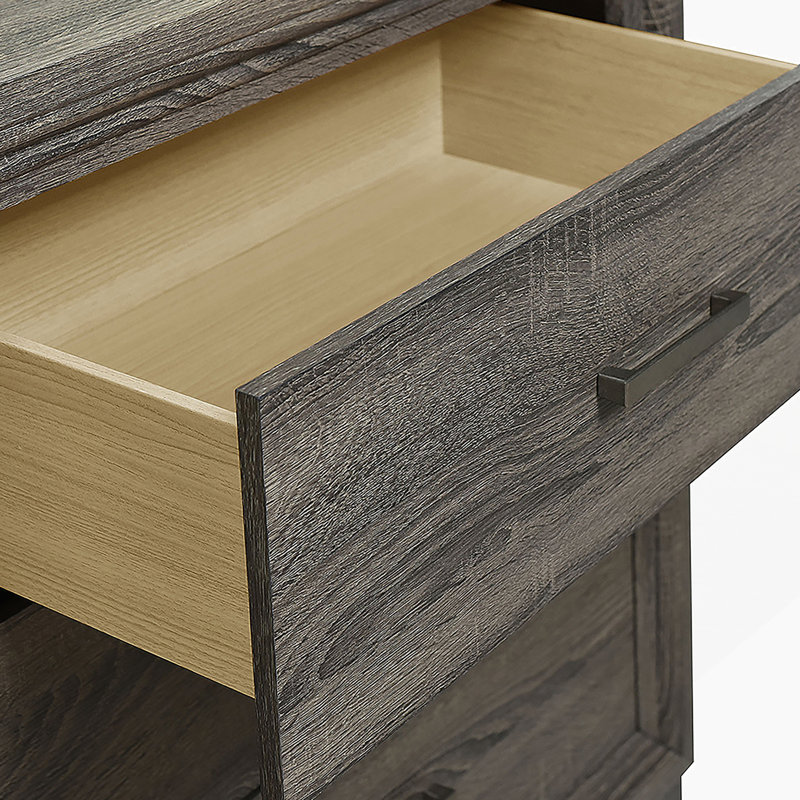 Commode 6 tiroirs en chêne brun
