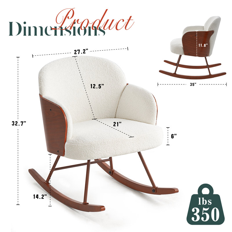 Chaise berçante Riebe, Blanc