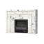 Bulgari-patterned smoky marble simulated fire smart fireplace
