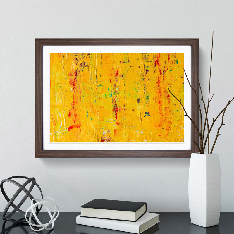 Abstract Art Painting Vol.414 by S.Johnson - Picture Frame Painting Print, Walnut Framed, 48cm H x 65cm W x 2cm D