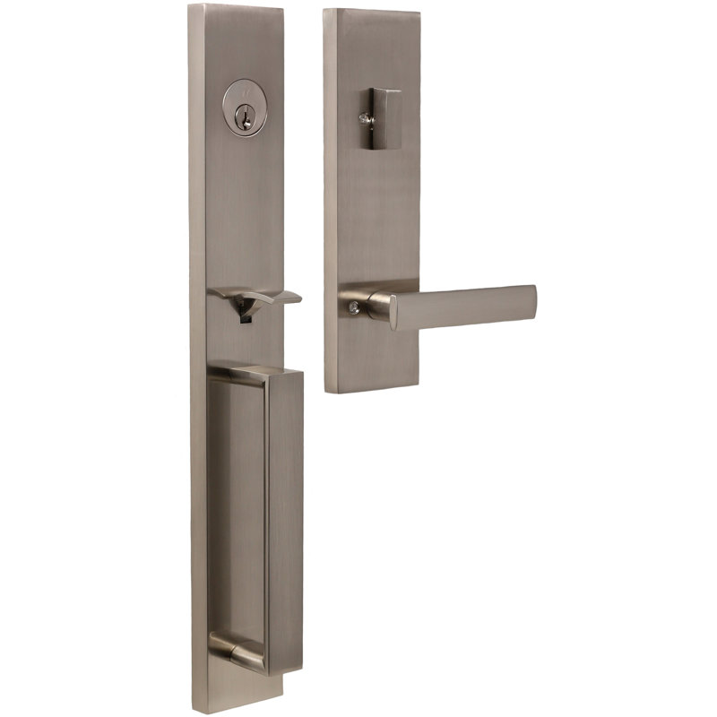 Ensemble de poignées cylindriques simples Xanthis avec levier Utica, Nickel satiné