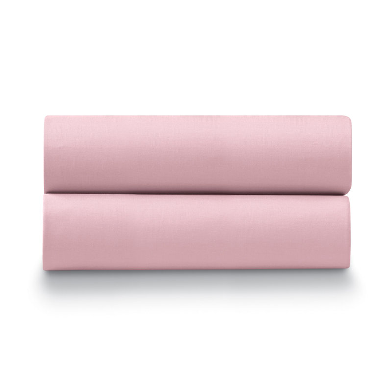 Taie d'oreiller 100% coton percale 300 fils Collection Home, Rosé, Très grand