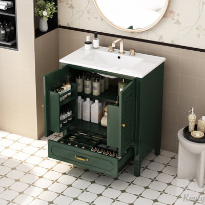 Meuble-lavabo 30 po avec lavabo style rétro