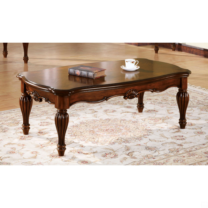 Table basse rectangulaire avec pieds tournés