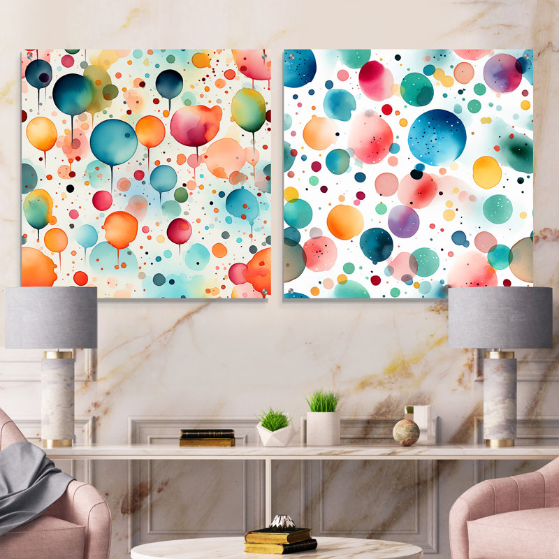 Citlaly - Ensemble de 2 verres muraux abstraits en acrylique, H 16 po x l 33 po