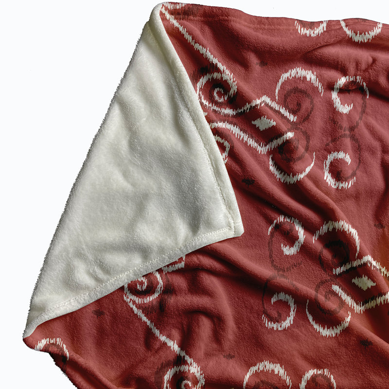 Hester Plain Weave / Muslin Throw Blanket, Coral