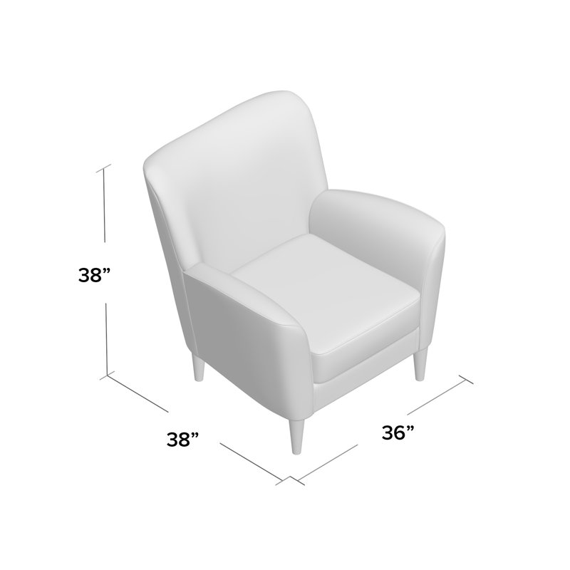 Fauteuil club Aaliyiah, Similicuir brun