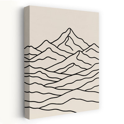 Lignes sereines des montagnes, paysage abstrait minimaliste moderne, affiche murale de montagne