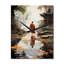 Horloge murale bouddique orange et orange sur fond bouddhas I-99629770