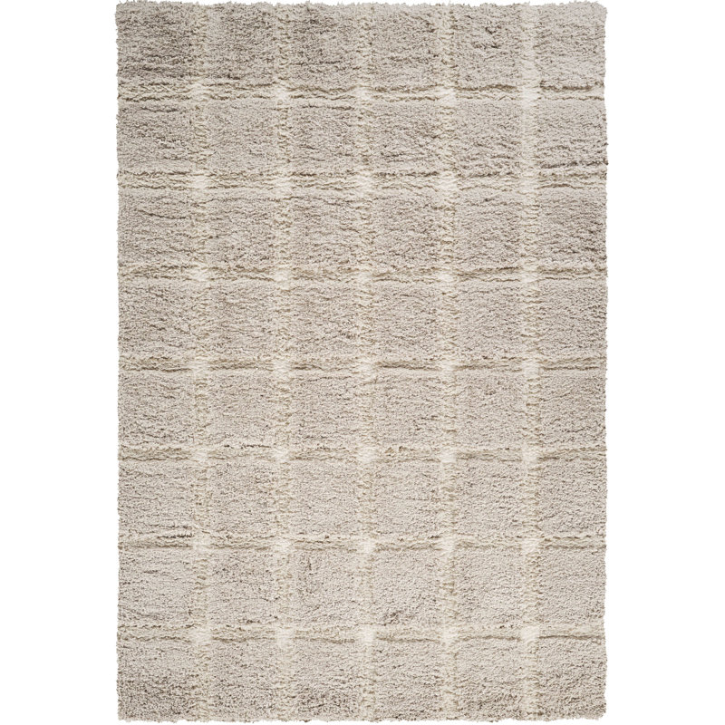 Tapis crème à poils longs Abani Rugs GLE110A, Rectangle 5 pi 3 po x 7 pi 7 po