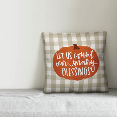  Count Our Many Blessings Square Pillow Cover & Insert