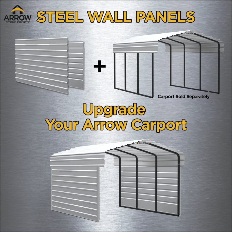 Eggshell Galvanized Steel Two-Sided Carport Enclosure Kit