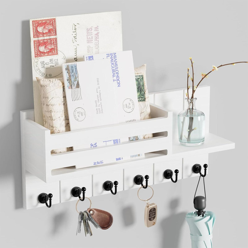 Wood Wall Organizer, White