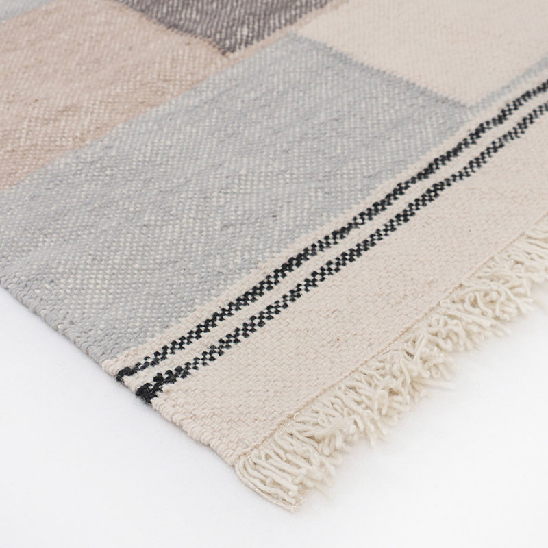 Geometric Area Rug in Beige/Gray/Black, Rectangle 9' x 12'