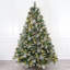 Arbre de Noël artificiel éclairé épinette blanche avec aiguilles réalistes-1009127656