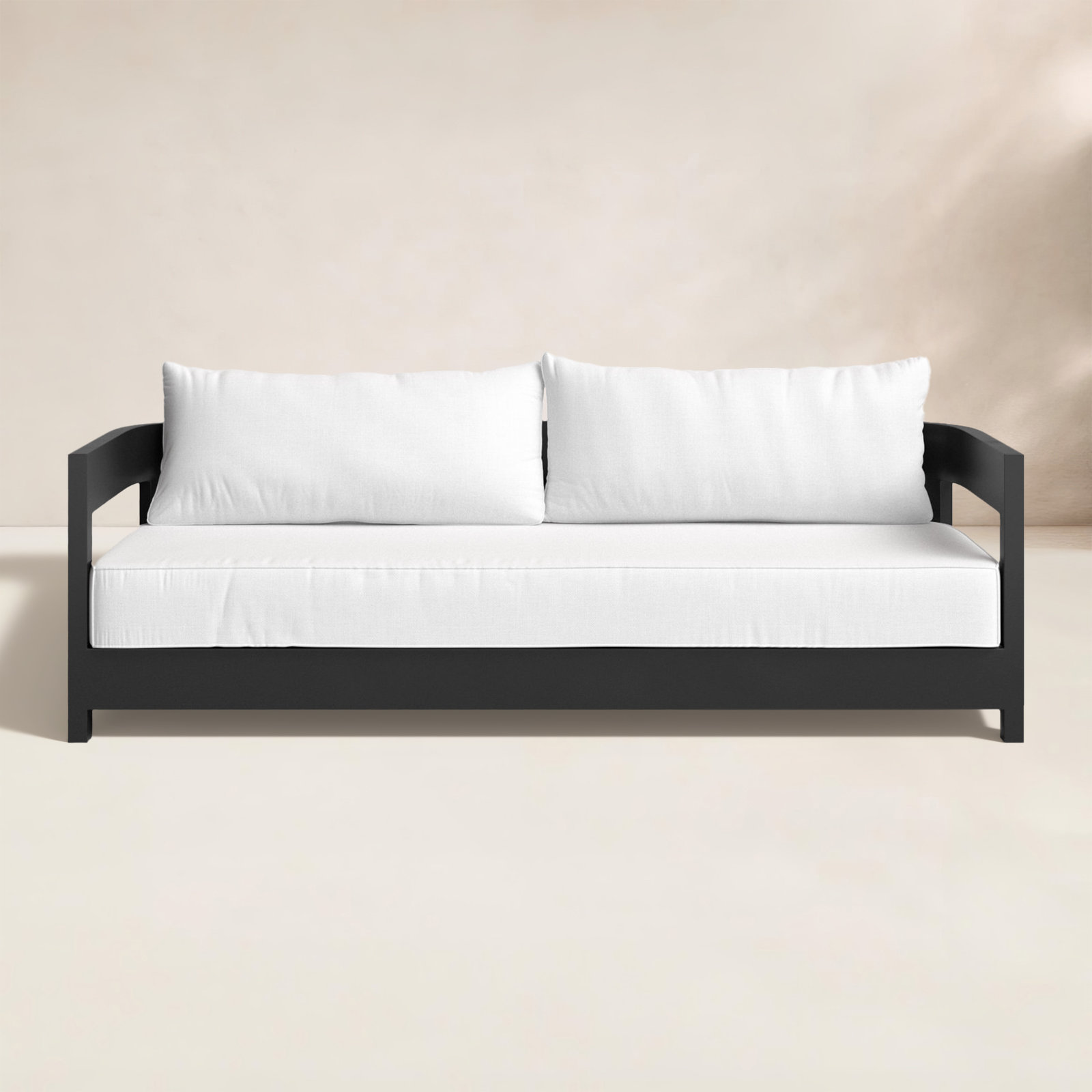 Everlee 80'' Metal Outdoor Sofa, White