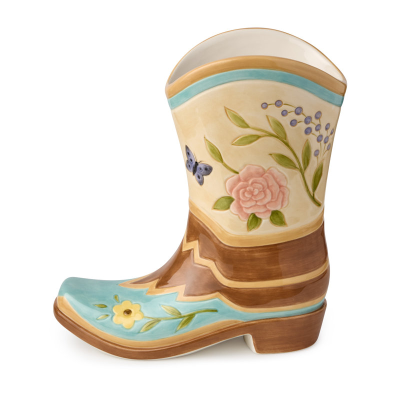 Rosewood 3-D Boot Vase
