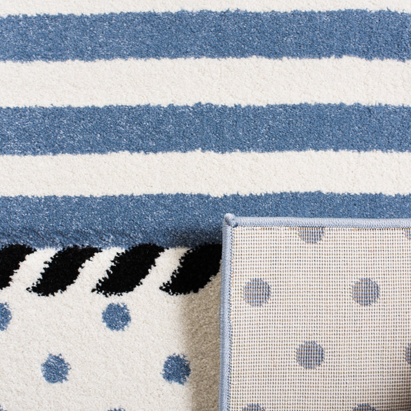 Tapis ivoire / bleu marine Hickman, Rectangle 2 pi x 3 pi