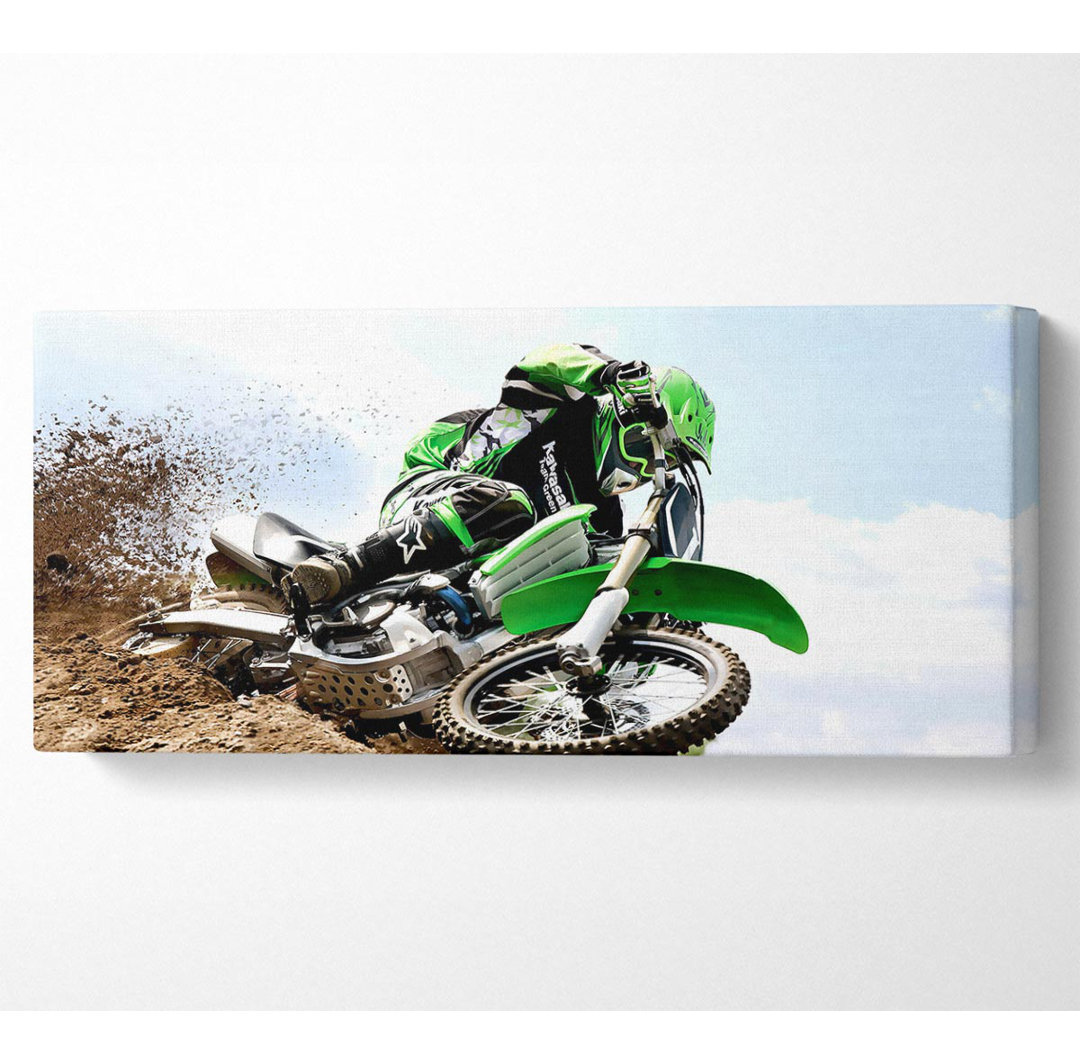 Kawasaki Motocross - Kunstdrucke auf Leinwand - Wrapped Canvas