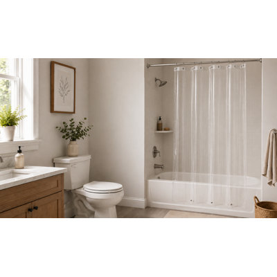 Deluxe PEVA Shower Curtain/Liner -Clear (Liner Only)
