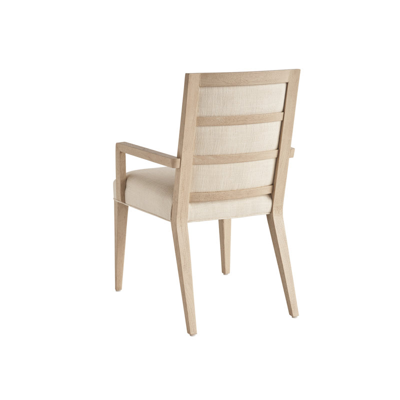 Sunset Key Upholstered Back Arm Chair, Cream Polyester Blend