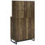 Armoire à vin en chêne rustique, 2 portes, façade à chevrons classique, support intégré, porte-verres à pied et pieds en bronze pour les repas à 2 portes Style, design, rangement, décorations