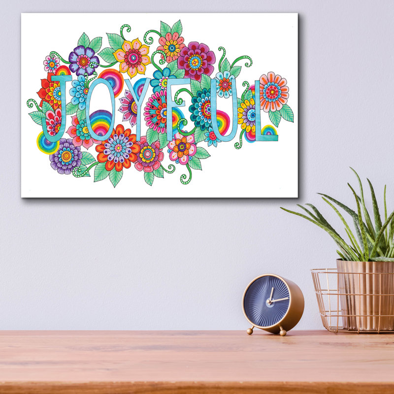 «Joyful» par Hello Angel, art mural en verre acrylique, H 12 po x l 16 po x P 0,13 po