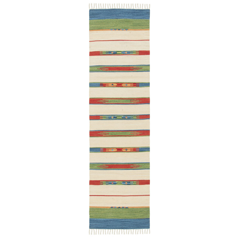 Barela Hand Woven Cotton Southwestern Rug, Runner 2'3" x 9'