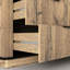 Armoire à six tiroirs de style moderne de 47,2 x 15,7 x 29,6 po, coins arrondis, glissières lisses, armoire à poignées exquises, coin en métal, espace de présentation sur table, facile à assembler