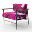 Fauteuil d'appoint rembourré à motif ancien Mystery In Viva Magenta II-929633267